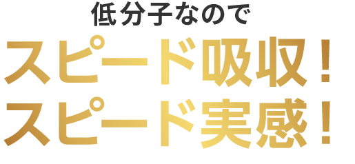 低分子なのでスピード吸収！スピード実感！