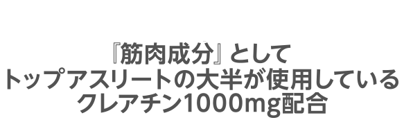 2『筋肉成分』としてトップアスリートの大半が使用しているクレアチン1000mg配合