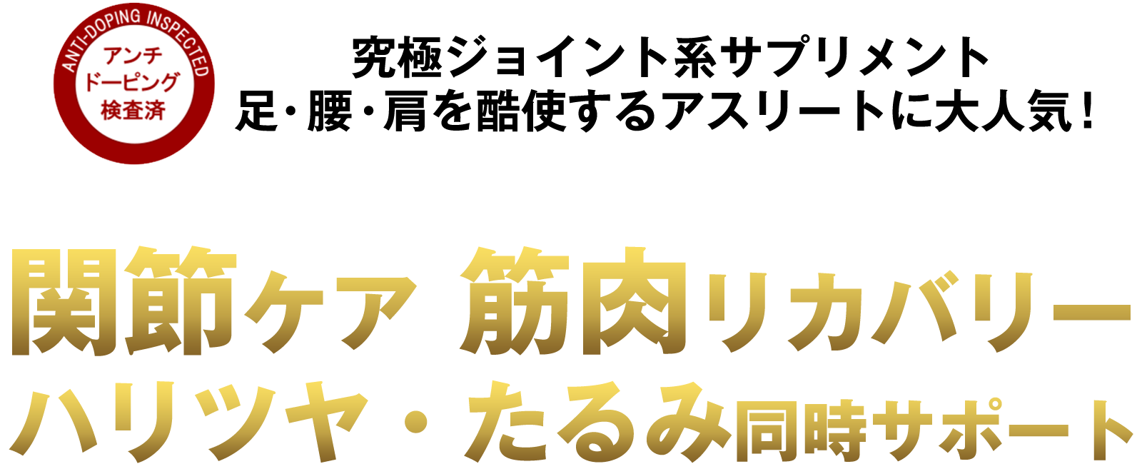 究極ジョイント系サプリメント 足を酷使するアスリートの方に大人気！ 関節ケア 筋肉リカバリー ハリツヤ・たるみ同時サポート